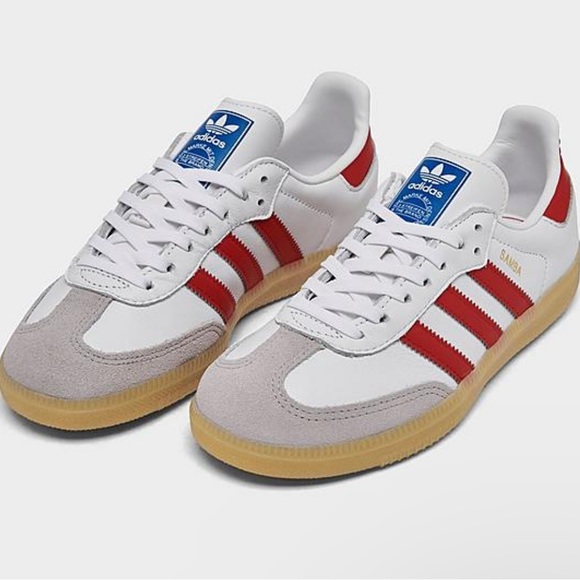 adidas gazelle silver green womens Adidas Men's Samba OG Wonder White / Shadow Red / Gum Low Top Sneakers main image 0